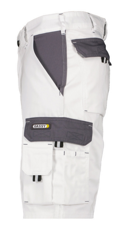 kurze Arbeitshose / Shorts Dassy Roma Weiss-Zementgrau